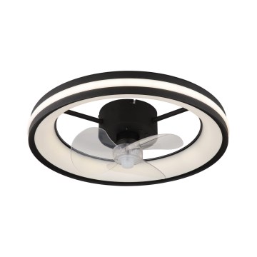Globo - LED Aptumšojama griestu lampa ar ventilatoru LED/30W/230V 2700-6500K melna + tālvadības pults
