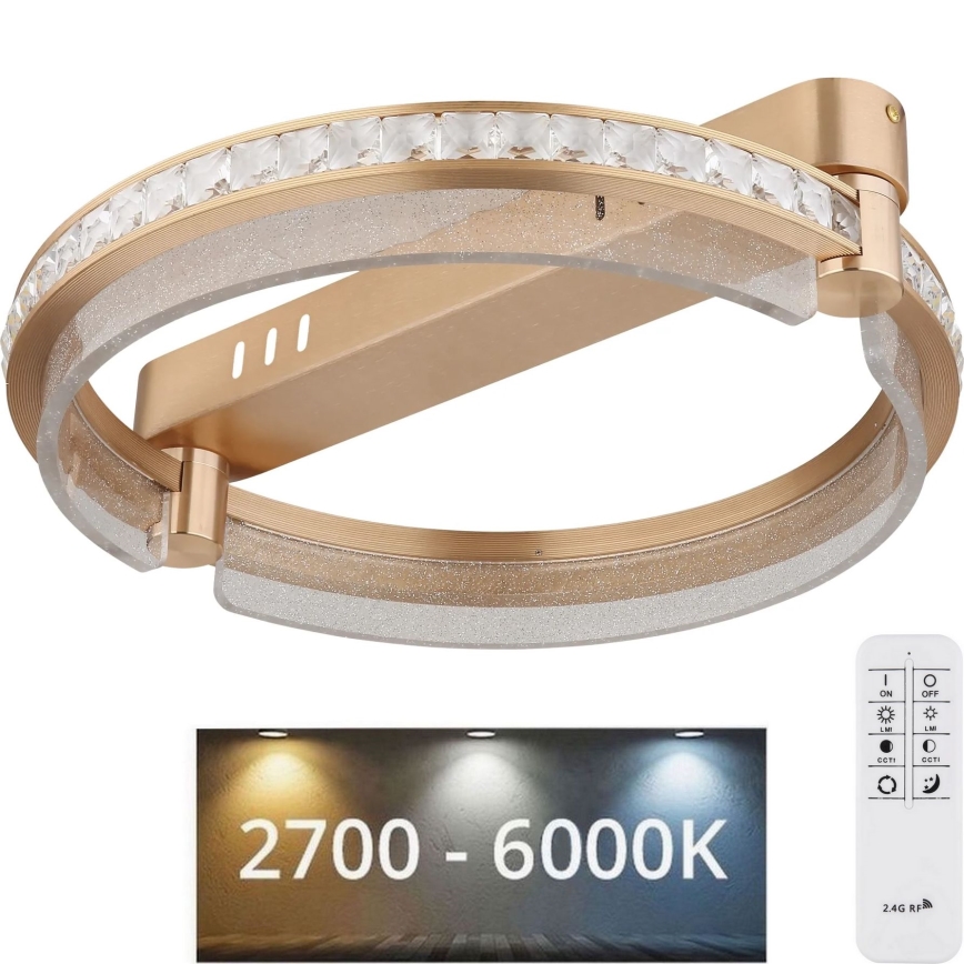 Globo - LED Aptumšojama kristāla griestu lampa LED/36W/230V 2700K-6000K + tālvadības pults