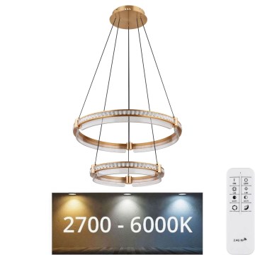 Globo - LED Aptumšojama kristāls lustra ar auklu LED/78W/230V 2700K-6000K + tālvadības pults