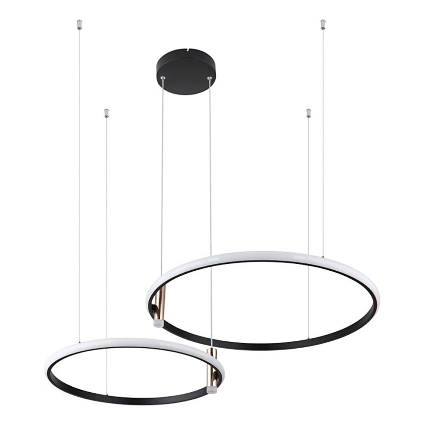 Globo - LED Aptumšojama lustra ar auklu LED/55W/230V 2700-6000K melna + tālvadības pults