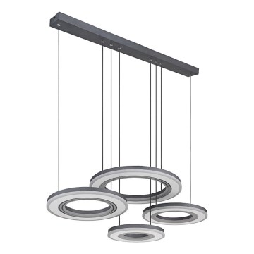 Globo - LED Aptumšojama lustra ar auklu LED/80W/230V 2700-6000K melna + tālvadības pults