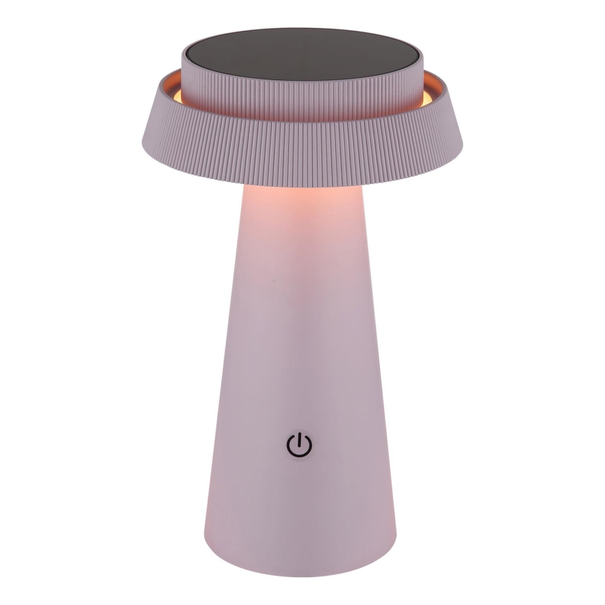 Globo - LED Aptumšojama saules enerģijas skārienvadāma lampa LED/4W/3,7W IP54 rozā