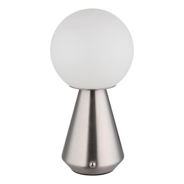 Globo - LED Aptumšojama skārienvadāma āra galda lampa LED/1,5W/5V 3000/4500/6500K 1800 mAh IP41 matēts hroms