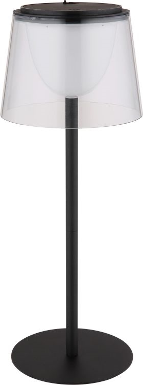Globo - LED Aptumšojama skārienvadāma āra galda lampa LED/1,8W/5V IP44 1800 mAh melna/caurspīdīga