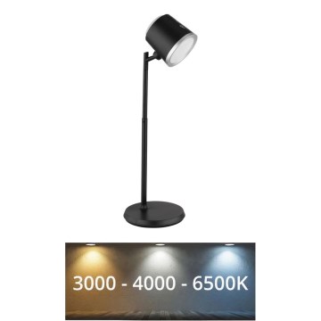 Globo - LED Aptumšojama skārienvadāma galda lampa 4in1 LED/6W/3,7V 3000K/4000K/6500K 1500 mAh USB melna