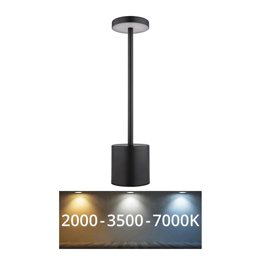 Globo - LED Aptumšojama skārienvadāma galda lampa LED/1,2W/3,7V 2000K/3500K/7000K 1200 mAh USB melna