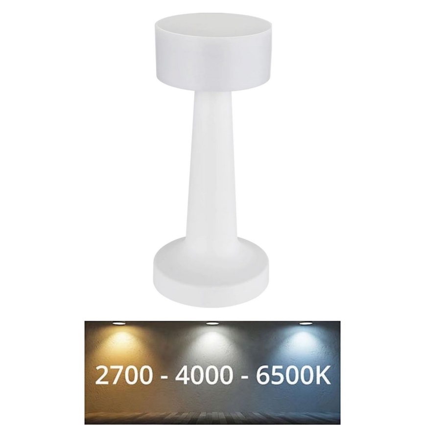 Globo - LED Aptumšojama skārienvadāma galda lampa LED/1W/3,7V 2700K/4000K/6500K 800 mAh USB balta
