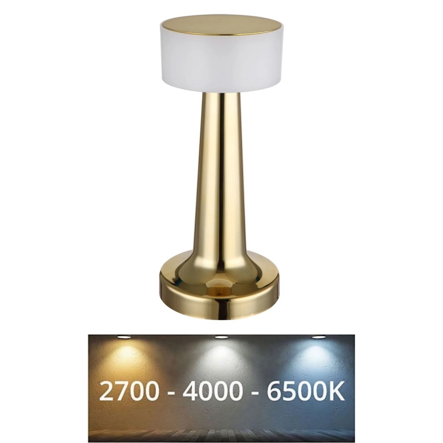 Globo - LED Aptumšojama skārienvadāma galda lampa LED/1W/3,7V 2700K/4000K/6500K 800 mAh USB zelta