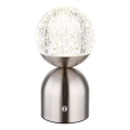 Globo - LED Aptumšojama skārienvadāma galda lampa LED/2,5W/3,7V 2700/4000/6500K 1800 mAh USB matēts hroms