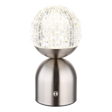 Globo - LED Aptumšojama skārienvadāma galda lampa LED/2,5W/3,7V 2700/4000/6500K 1800 mAh USB matēts hroms