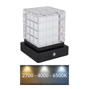 Globo - LED Aptumšojama skārienvadāma galda lampa LED/2,5W/3,7V 2700K/4000K/6500K 1800 mAh USB melna