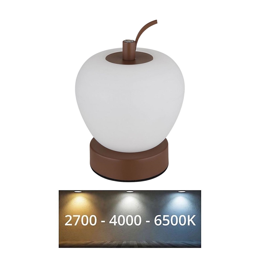 Globo - LED Aptumšojama skārienvadāma galda lampa LED/2W/3,7V 2700K/4000K/6500K 1200 mAh USB brūna