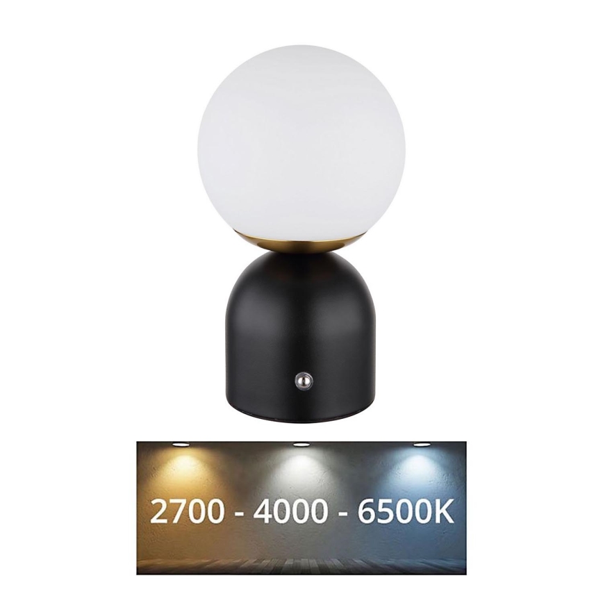 Globo - LED Aptumšojama skārienvadāma galda lampa LED/2W/5V 2700/4000/65000K 1800 mAh melna