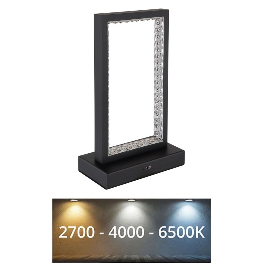 Globo - LED Aptumšojama skārienvadāma galda lampa LED/3W/3,7V 2700K/4000K/6500K 1800 mAh USB melna