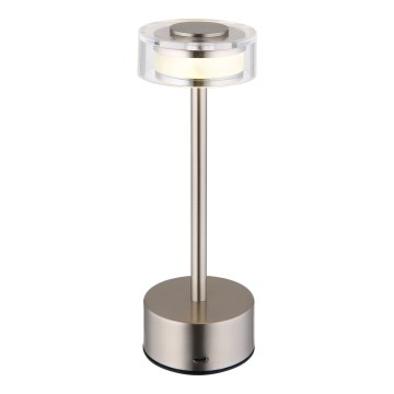 Globo - LED Aptumšojama uzlādējama skārienvadāma galda lampa LED/2,5W/3,7V 2700/4000/6500K 1800mAh matēts hroms