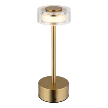 Globo - LED Aptumšojama uzlādējama skārienvadāma galda lampa LED/2,5W/3,7V 2700/4000/6500K 1800mAh misiņš