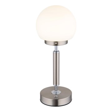 Globo - LED Aptumšojama uzlādējama skārienvadāma galda lampa LED/2,5W/5V 1800mAh 2700/4000/6500K matēts hroms