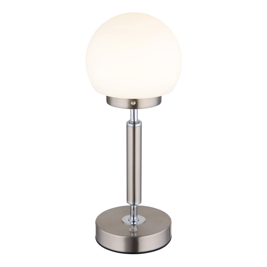Globo - LED Aptumšojama uzlādējama skārienvadāma galda lampa LED/2,5W/5V 1800mAh 2700/4000/6500K matēts hroms