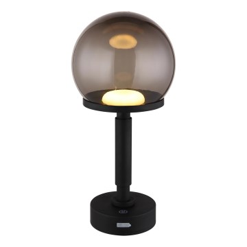 Globo - LED Aptumšojama uzlādējama skārienvadāma galda lampa LED/2,5W/5V 1800mAh 2700/4000/6500K melna
