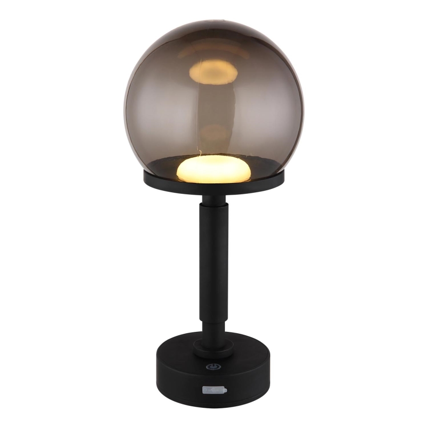 Globo - LED Aptumšojama uzlādējama skārienvadāma galda lampa LED/2,5W/5V 1800mAh 2700/4000/6500K melna
