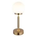 Globo - LED Aptumšojama uzlādējama skārienvadāma galda lampa LED/2,5W/5V 1800mAh 2700/4000/6500K misiņš