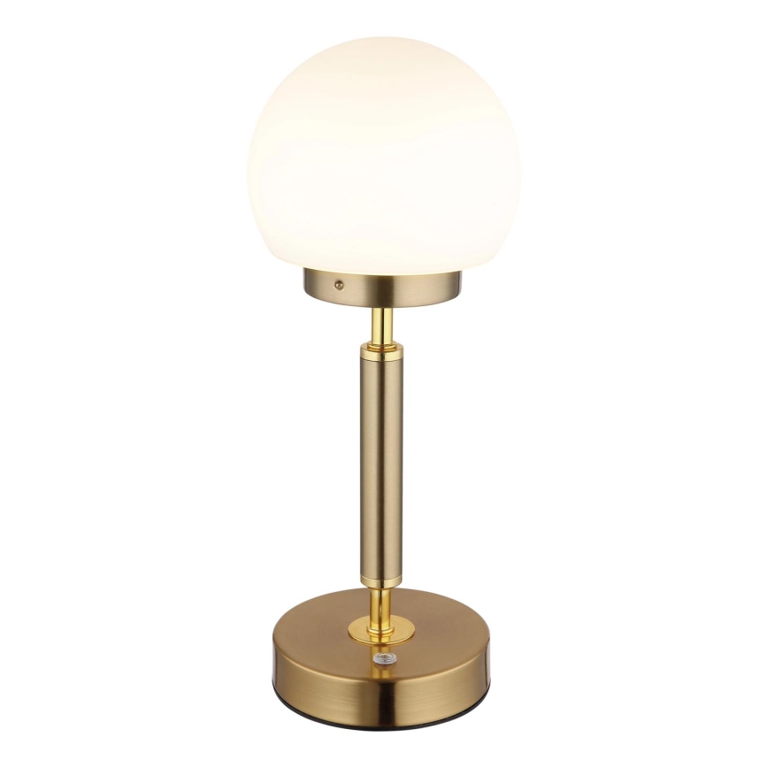 Globo - LED Aptumšojama uzlādējama skārienvadāma galda lampa LED/2,5W/5V 1800mAh 2700/4000/6500K misiņš