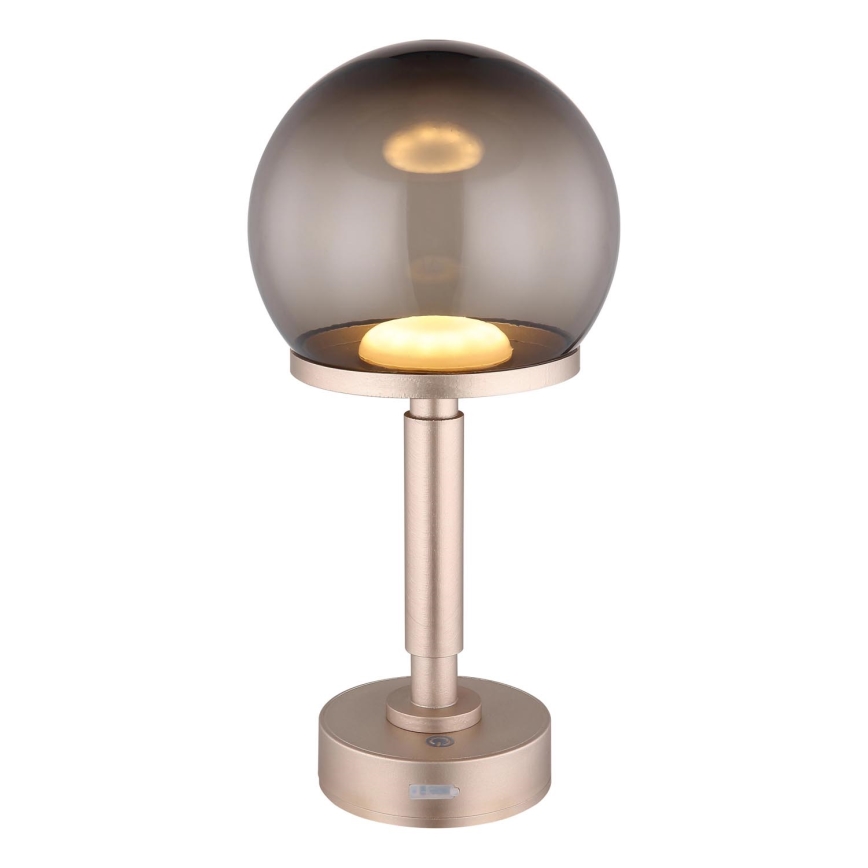 Globo - LED Aptumšojama uzlādējama skārienvadāma galda lampa LED/2,5W/5V 1800mAh 2700/4000/6500K Rozā zelta