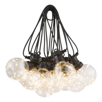 Globo - LED Āra dekoratīva virtene 10xLED/0,27W/230V 7,5 m IP44 melna