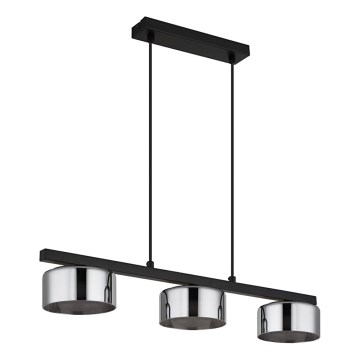 Globo - LED Lustra ar auklu 3xGX53/6W/230V dūmakains/melna