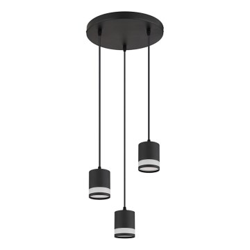 Globo - LED Lustra ar auklu 3xGX53/7W/230V 3000K melna