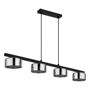Globo - LED Lustra ar auklu 4xGX53/6W/230V dūmakains/melna