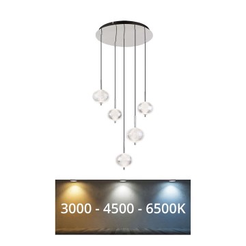 Globo - LED Lustra ar auklu 5xLED/6,6W/230V 3000/4500/6500K