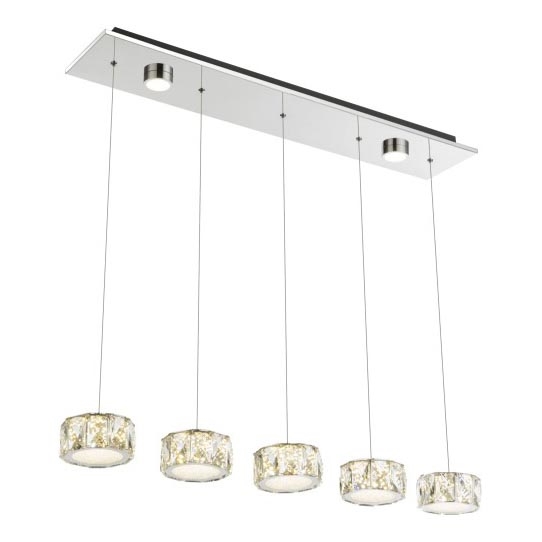 Globo - LED Lustra ar auklu LED/52W/230V 4000K spīdīgi hromēts/caurspīdīga