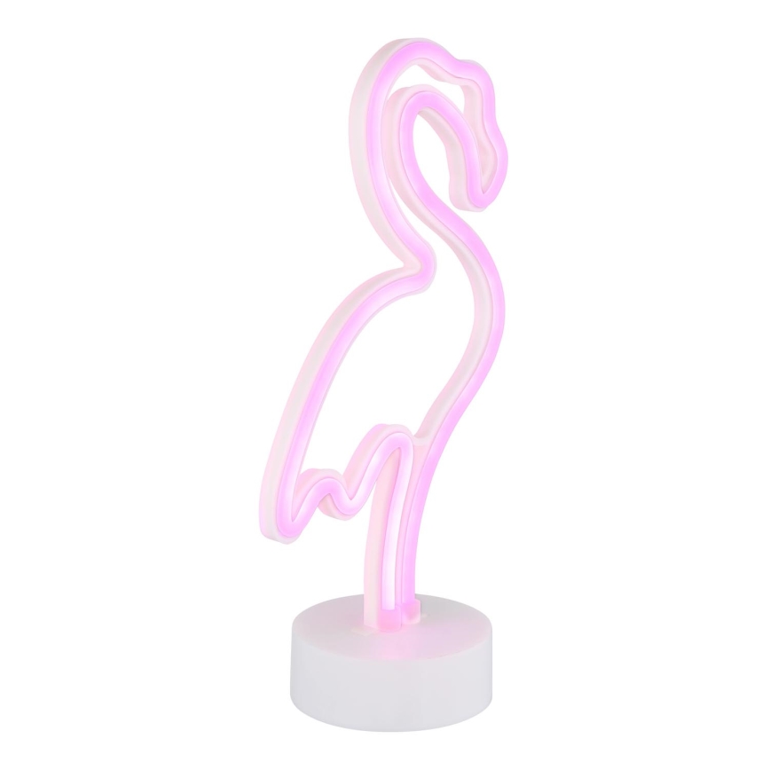 Globo - LED Neona galds rotājums LED/2W/3xAA flamingo