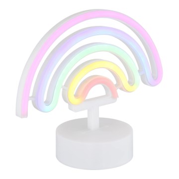 Globo - LED Neona galds rotājums LED/2W/3xAA varavīksne