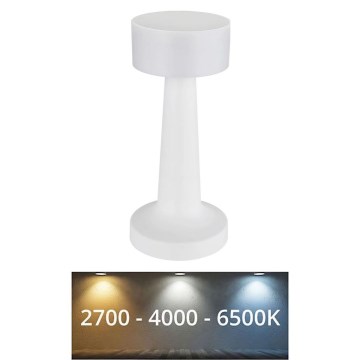 Globo - LED regulējama pieskāriena galda lampa LED/1W/3,7V 2700K/4000K/6500K 800 mAh USB balta