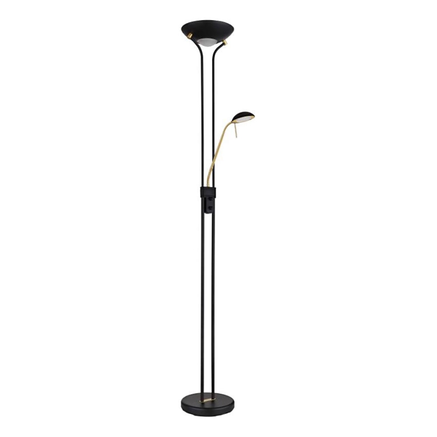 Globo - LED regulējama stāvlampa LED/20W/230V + LED/5,5W 3000K melna/zelta
