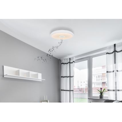 Globo - LED RGBW Aptumšojama vannas istabas lampa ar skaļruni LED/18W/230V 3000-6500K IP44 + tālvadības pults