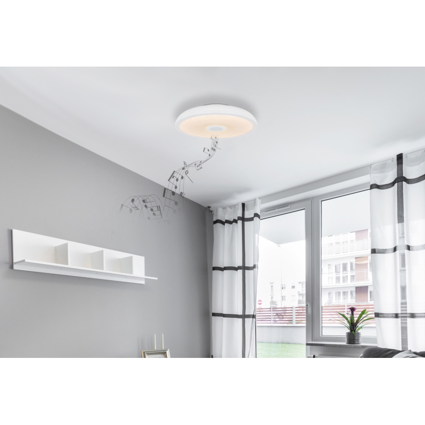 Globo - LED RGBW Aptumšojama vannas istabas lampa ar skaļruni LED/18W/230V 3000-6500K IP44 + tālvadības pults