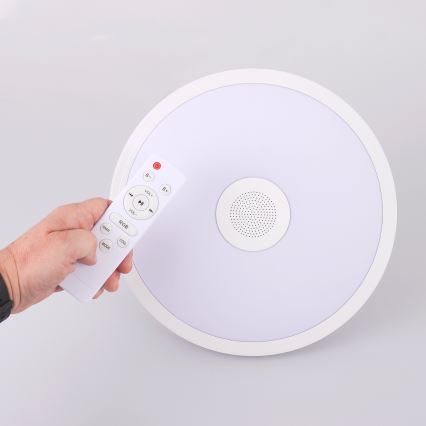 Globo - LED RGBW Aptumšojama vannas istabas lampa ar skaļruni LED/18W/230V 3000-6500K IP44 + tālvadības pults