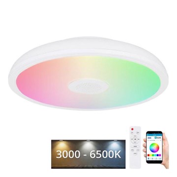 Globo - LED RGBW Aptumšojama vannas istabas lampa ar skaļruni LED/18W/230V 3000-6500K IP44 + tālvadības pults