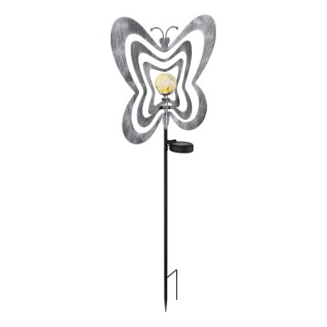 Globo - LED saules gaismeklis LED/3V IP44 300 mAh sudraba tauriņš