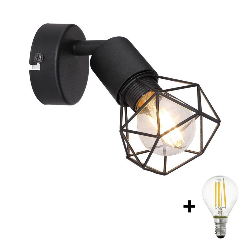 Globo - LED Sienas starmetis 1xE14/6W/230V melna
