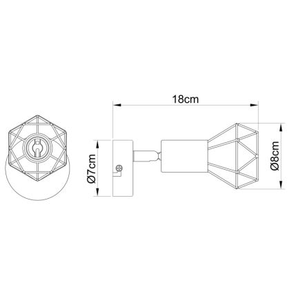 Globo - LED Sienas starmetis 1xE14/6W/230V melna