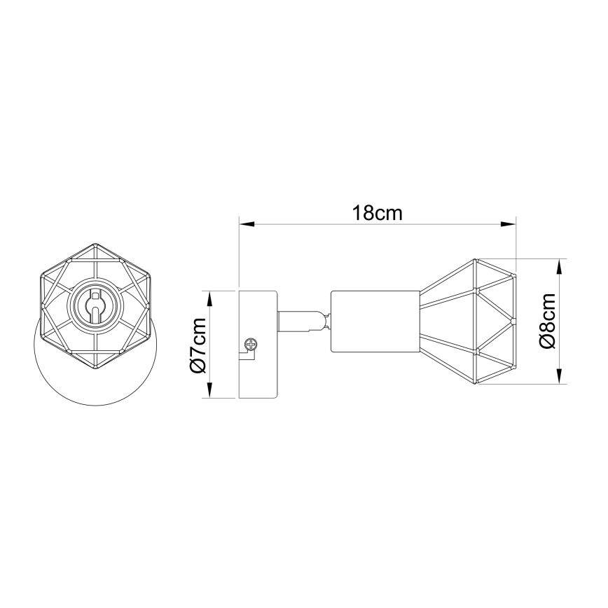 Globo - LED Sienas starmetis 1xE14/6W/230V melna