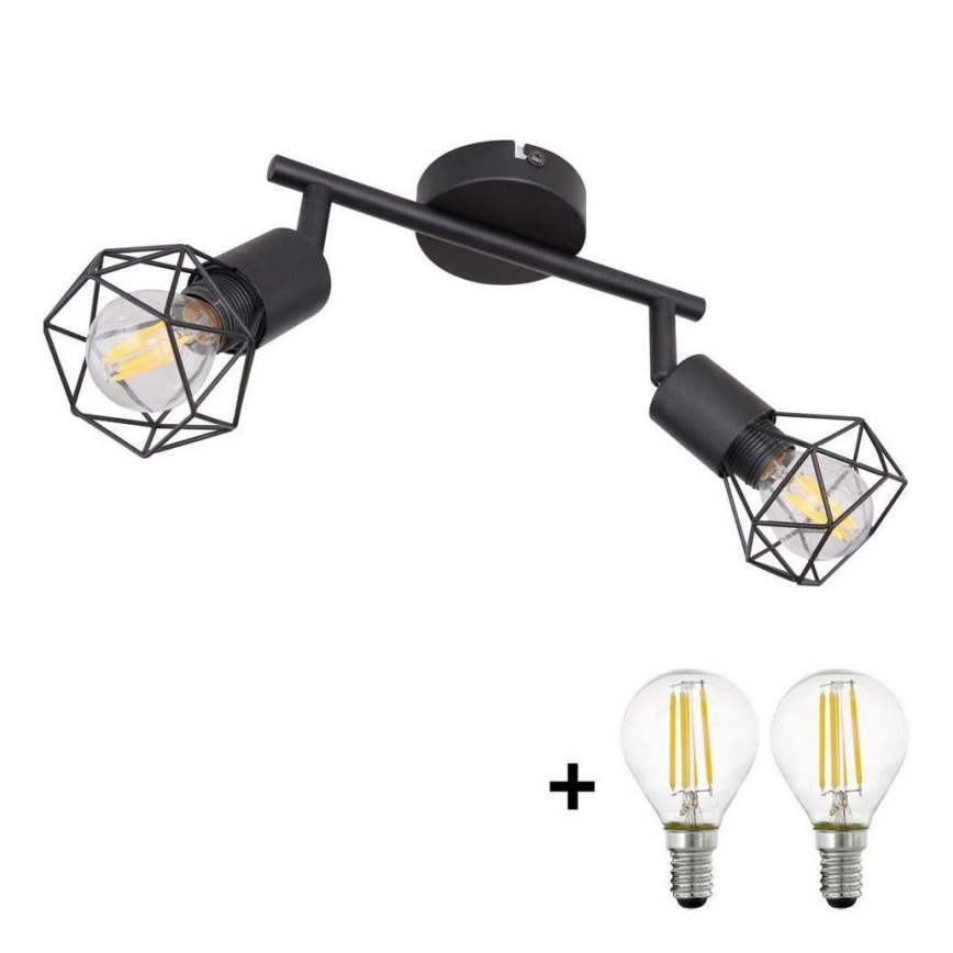 Globo - LED Starmetis 2xE14/6W/230V melna