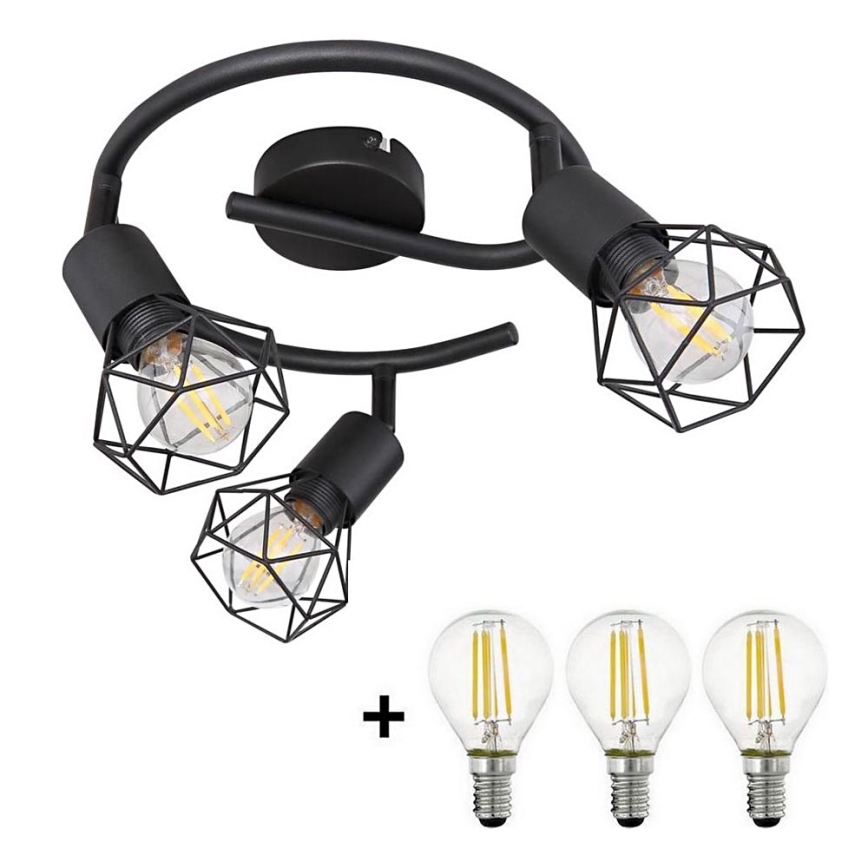 Globo - LED Starmetis 3xE14/6W/230V melna