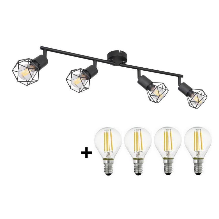 Globo - LED Starmetis 4xE14/6W/230V melna