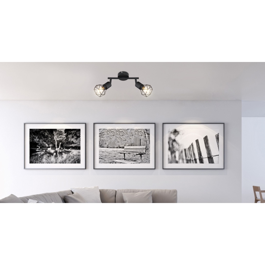 Globo - LED Starmetis 2xE14/6W/230V melna