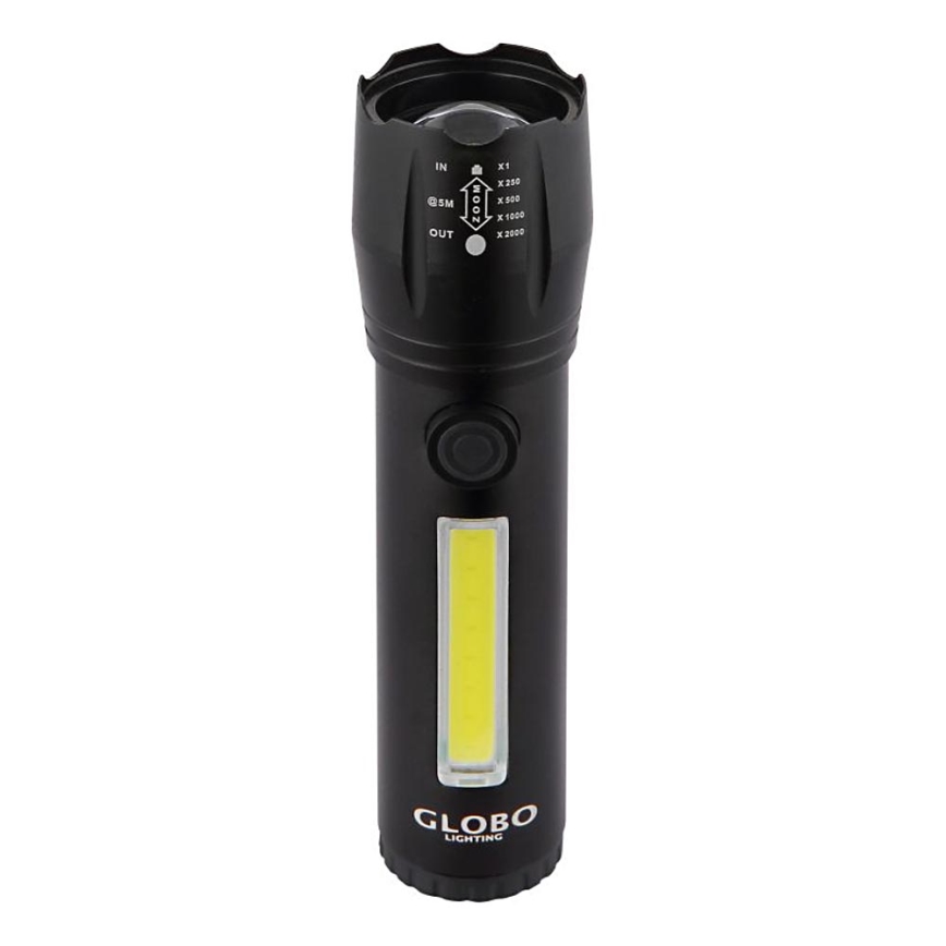 Globo - LED Uzlādējama lukturis LED/3W/5V + COB/3W 5500K 1200 mAh